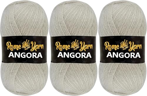 Rome Yarn Angora Garn | #2 Fein, Sport (USA), 4-fach (UK) | Mohair Wolle zum Häkeln und Stricken (3, 844 Stone) von Rome Yarn