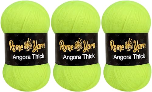 Angora Dickes Garn #3 Light Worsted DK Garn zum Stricken und Häkeln (3er-Pack, 7620) von Rome Yarn