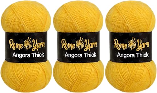 Rome Yarn Angora Thick #3 Light Worsted DK Garn zum Stricken und Häkeln (3, 7850) von Rome Yarn