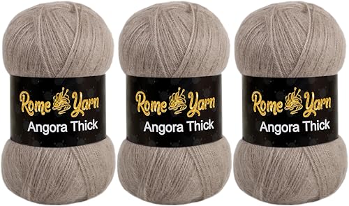 Rome Yarn Angora Thick #3 Light Worsted DK Garn zum Stricken und Häkeln (3, 9260) von Rome Yarn