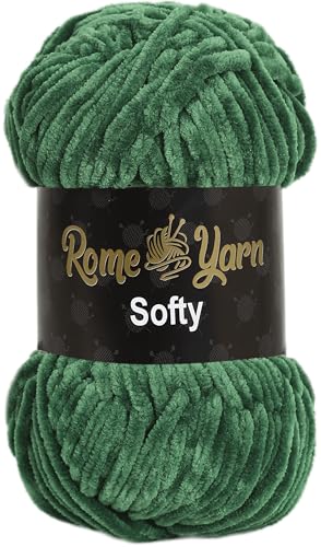 Rome Yarn Weiches Samt-Garn, 100 g – 120 m, grobes Chenille-Babydecke, Amigurumi-Plüschgarn zum Häkeln, Stricken (938) von Rome Yarn