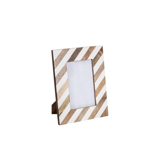 Romimex Bilderrahmen Braun Beige Holz Harz 10 x 15 x 2 cm von Romimex