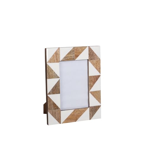 Romimex Bilderrahmen Braun Beige Holz Harz 10 x 15 x 2 cm von Romimex