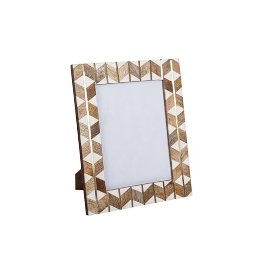 Romimex Bilderrahmen Braun Beige Holz Harz 15 x 20 x 2 cm von Romimex