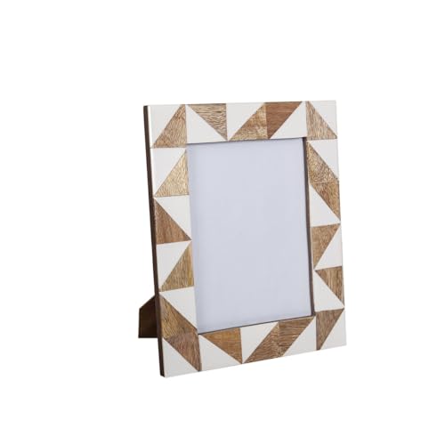 Romimex Bilderrahmen Braun Beige Holz Harz 15 x 20 x 2 cm von Romimex