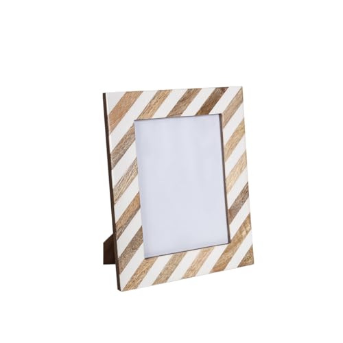 Romimex Bilderrahmen Braun Beige Holz Harz 15 x 20 x 2 cm von Romimex