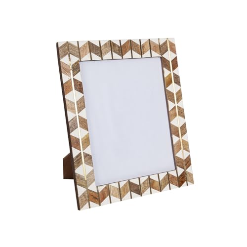 Romimex Bilderrahmen Braun Beige Holz Harz 20 x 25 x 1 cm von Romimex