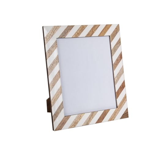 Romimex Bilderrahmen Braun Beige Holz Harz 20 x 25 x 1 cm von Romimex