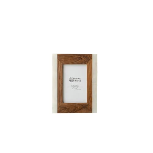 Romimex Bilderrahmen Braun Holz Marmor 17 x 22 x 2 cm von Romimex