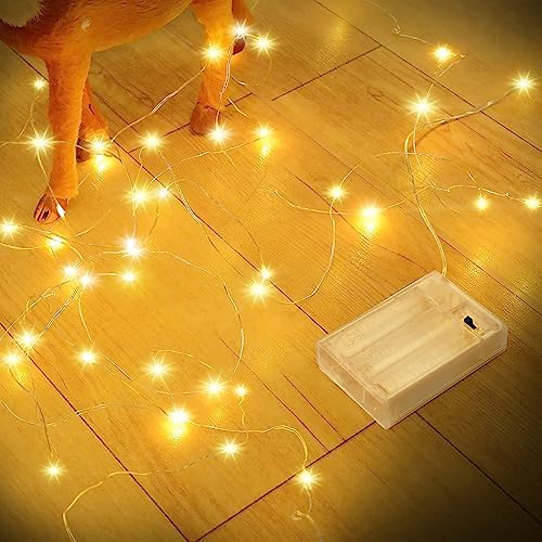 Led Lichterkette Batterie, Lichterkette innen 10m 100LED Kupferdraht Lichterketten für Schlafzimmer, Feste, Hochzeiten, Weihnachten, Innen, Dekoration von Romwish