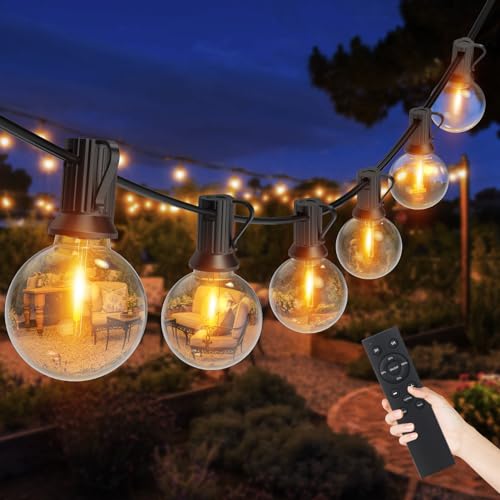 Romwish LED Lichterkette Außen, 18M Lichterkette Outdoor mit 25+2 Glühbirnen Plastik, IP44 Wasserdicht, Dimmbar Lichterketten für Außen & Innen Terrasse Biergarten Pavillon Balkon Garten von Romwish