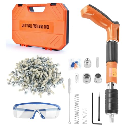 Beton Nagelpistole, 5-Speed verstellbare manuelle Stahl Nagelpistole, Nagelpistole Kit mit 200pcs Nägeln,tragbare Nagelpistole Kits Werkzeug von Ronghaonan