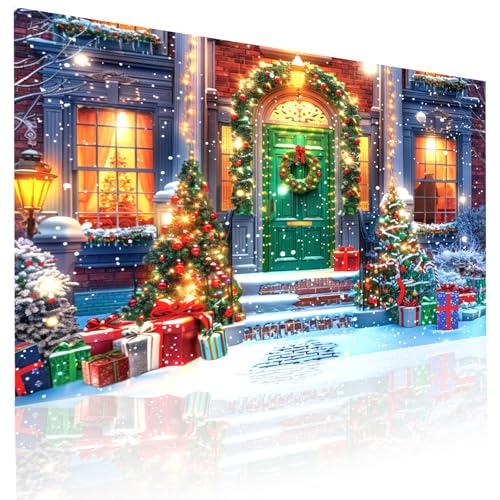 Rongxze Diamond Painting, 70x40cm 5D Diamant Painting Bilder, DIY Christmas Snow Scene Diamant Malerei Weihnachten für Kinder Erwachsene Weihnachts Geschenke Dekoration Wanddekoration von Rongxze