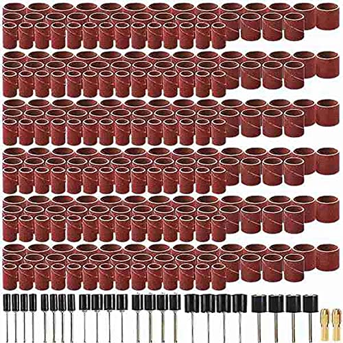 Ronlok 458-teiliges Schleiftrommel-Set, Schleifwerkzeug für Trommelpoliermaschine, mit 432 Schleifband-Hülsen, 24 Stück, Trommelfutter von Ronlok