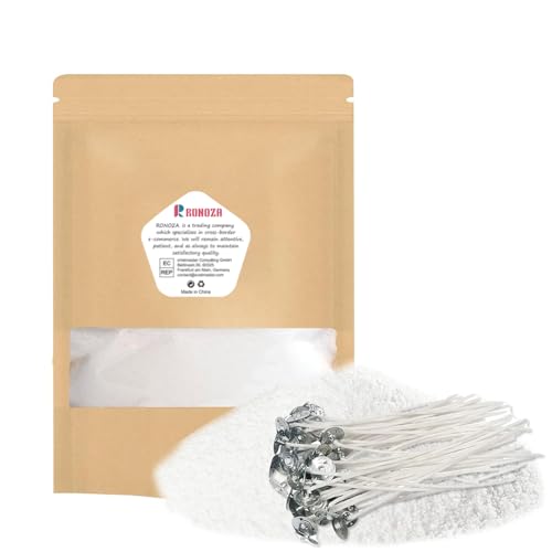 Ronoza® Kerzensand 500g mit Docht, Kerzensand mit Docht, Kerzen Sand, Pearled Candle, Wachsgranulat für Wachskerze Selber Machen, Kerzenwachs für Alle Größen Geschenkset Universell Einsetzbar von Ronoza