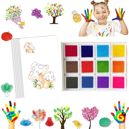 Ronoza Fingerfarben Kinder Ungiftig ab 1 Jahr, 12 Farben Fingermalfarben für Kinder Ungiftig mit Malbuch, Sicherer Fingermalfarbe, Fingerfarbe Baby, 30 Seiten Fingerstempel Set Fingerfarben Ronoza Fingerfarben Kinder Ungiftig ab 1 Jahr, 12 Farben Fingermalfarben für Kinder Ungiftig mit Malbuch, Sicherer Fingermalfarbe, Fingerfarbe Baby, 30 Seiten Fingerstempel Set Fingerfarben von Ronoza