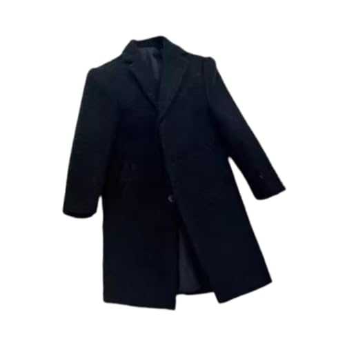 Ronyme 1/6 Trenchcoat für Männer, Mantel für männliche Figuren, Verkleidung für Puppen, Langer Mantel für Puppen, Kleidung für 12'' Actionfiguren, Schwarz von Ronyme