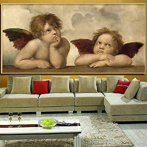 5D Diamond Painting Süßer Engel Diamant Painting Set,DIY Daiments Painting Vollbohrer Kit,Malen Nach Zahlen Erwachsene Kinder,Büro Eingang Wand Wohnzimmer Schlafzimmer Dekoration,70x210cm von Roogsoo