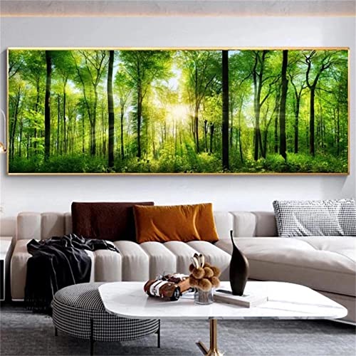 5D Diamond Painting Waldbaum Diamant Painting Set,DIY Daiments Painting Vollbohrer Kit,Malen Nach Zahlen Erwachsene Kinder,Büro Eingang Wand Wohnzimmer Schlafzimmer Dekoration,90x270cm von Roogsoo