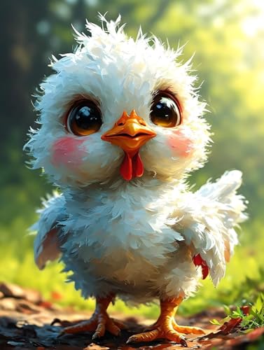 Roogsoo Cartoon Huhn Diamond Painting Erwachsene, Kinder 5D Diamant Painting Bilder DIY Diamond Painting Bastelset Diamantmalerei Basteln Bilder Arts als Geschenk 20x30cm R-2271 von Roogsoo