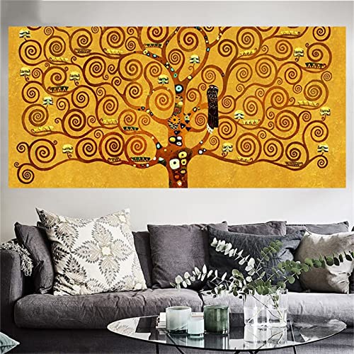 Diamant Painting Bilder,DIY 5D Diamond Painting Erwachsene Groß Stickerei Malen Nach Zahlen Kit Full Gem Art Daiments Painting Art Deko Diamant Malerei,Gustav Klimt Bunter Lebensbaum 90x180cm/36x72in von Roogsoo