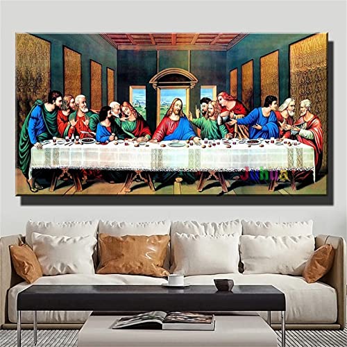 Diamant Painting Bilder,DIY 5D Diamond Painting Erwachsene Groß Stickerei Malen Nach Zahlen Kit Full Gem Art Dotz Daiments Painting Art Deko Diamant Malerei,Jesus das letzte Abendmahl 40x80cm/16x32in von Roogsoo