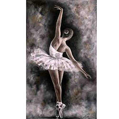 Diamant Painting Bilder,DIY 5D Diamond Painting Erwachsene Groß Stickerei Malen Nach Zahlen Kit Full Gem Art Dotz Daiments Painting Kunsthandwerk Deko Diamant Malerei Ballerina-Mädchen 30x60cm von Roogsoo