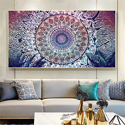 Diamond Painting Mandala-Blumen 5D Diamant Painting Voll Set mit Diamond Painting Zubehör,40x80cm Leinwand Groß Bilder Malen Nach Zahlen Erwachsene Kinder Geschenk für Deko Wohnzimmer Schlafzimmer von Roogsoo