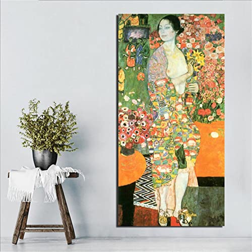 Diamond Painting Tänzer von Gustav Klimt 5D Diamant Painting Voll Set mit Diamond Painting Zubehör,40x80cm/16x32in Leinwand Groß Bilder Malen Nach Zahlen Erwachsene Kinder für Deko Wohnzimmer von Roogsoo