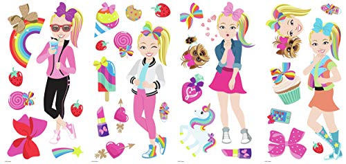 RoomMates - RMK4253SCS JoJo Siwa Cartoon Wandaufkleber zum Abziehen und Aufkleben | Rosa Wandaufkleber, Rosa, Blau, Gelb, von RoomMates