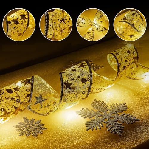 Roomark 10M Weihnachtsband Lichter mit 100 LED, Weihnachtabaum Lichter für Halloween Weihnachten Neujahr Hochzeit Party Dekorationen, Warm Lichter Batteriebetrieben (Nicht Enthalten) von Roomark