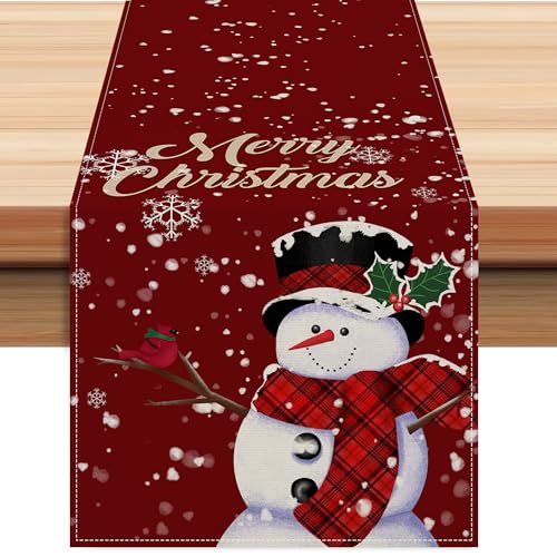 Weihnachtsdeko Innen Tischläufer Weihnachten Deko Weihnachtstischläufer Christmas Decorations，Rot – Outdoor Tischdecke für Winter & Weihnachten (Tischläufer 40x140 cm, Rot) von Roontin