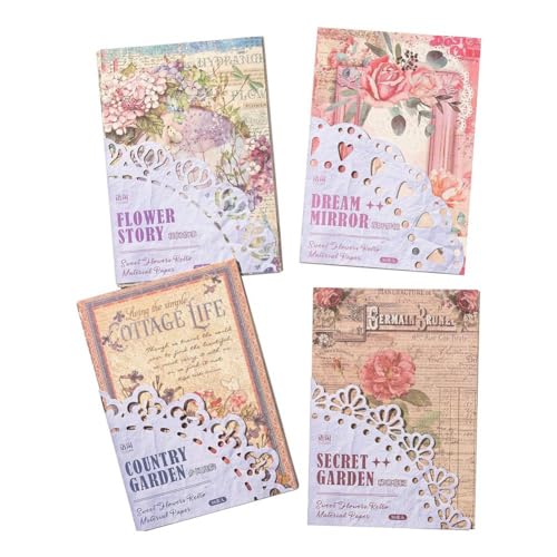 Rordigo Vintage Scrapbooking Papier für Sammelalben, 144 Stück Zubehör für Junk Tagebücher, Hintergrund für Tagebuch mit schwerem Paket von Rordigo