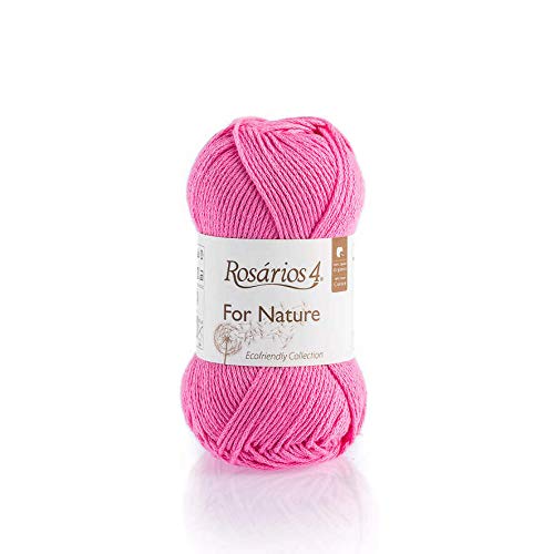 for Nature – DK Bio-Baumwollgarn zum Stricken & Häkeln – 50 g Knäuel – 100 % Bio-Baumwolle GOTS – Amigurumi Double Knit Baumwollgarn (09 Bright Pink) von Rosarios 4