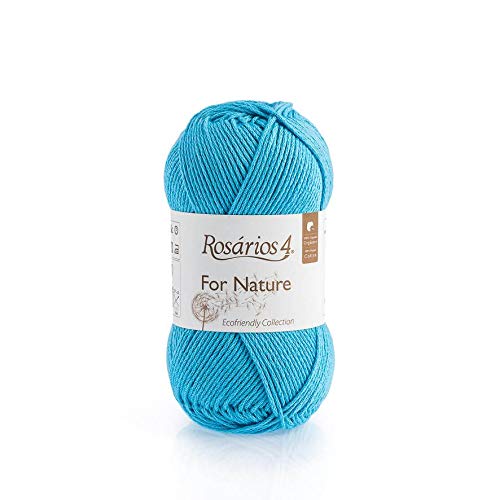 for Nature – DK Bio-Baumwollgarn zum Stricken & Häkeln – 50 g Knäuel – 100 % Bio-Baumwolle GOTS – Amigurumi Double Knit Baumwollgarn (10 Blau) von Rosarios 4