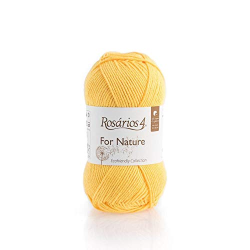 for Nature – DK Bio-Baumwollgarn zum Stricken & Häkeln – 50 g Knäuel – 100 % Bio-Baumwolle GOTS – Amigurumi Double Knit Baumwollgarn (11 Gelb) von Rosarios 4