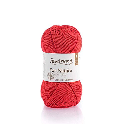 for Nature – DK Bio-Baumwollgarn zum Stricken & Häkeln – 50 g Knäuel – 100 % Bio-Baumwolle GOTS – Amigurumi Double Knit Baumwollgarn (12 rot) von Rosarios 4