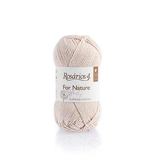 for Nature – DK Bio-Baumwollgarn zum Stricken & Häkeln – 50 g Knäuel – 100 % Bio-Baumwolle GOTS – Amigurumi Double Knit Baumwollgarn (21 Creme) von Rosarios 4