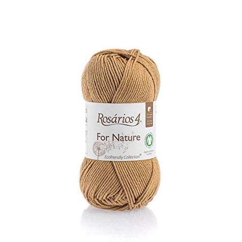 for Nature – DK Bio-Baumwollgarn zum Stricken & Häkeln – 50 g Knäuel – 100 % Bio-Baumwolle GOTS – Amigurumi Double Knit Baumwollgarn (36 hellbraun) von Rosarios 4