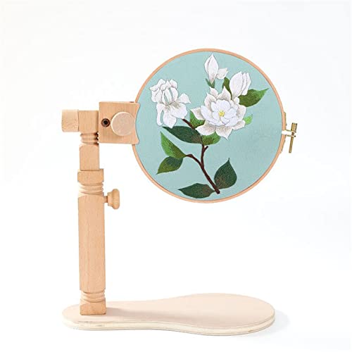 RoseFlower Kreuzstich Ständer Stickrahmen Holz Drehbarer Stickständer für Tisch Embroidery Hoop Stand Kreuzstichrahmen Einstellbare Nähwerkzeuge, DIY Handwerk Stickerei Nähen Werkzeuge #2 von RoseFlower