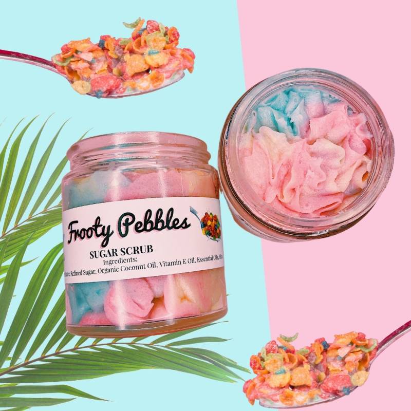 Frooty Pebbles Zuckerpeeling | Fruchtig Getreide Handgemacht Ausgeschlagen Selbstfürsorge Hautpflege Empfindliche Haut Peeling von RosellasRadianceShop