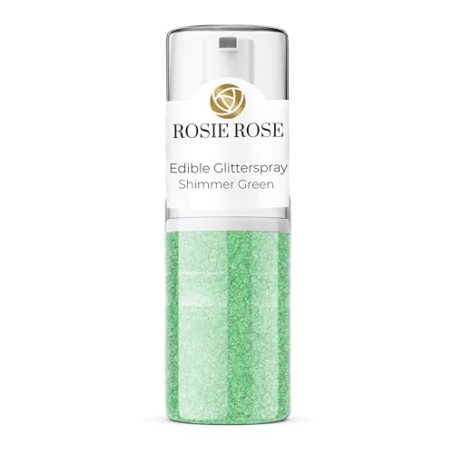 Rosie Rose Glitterspray, Essbares Glitzer für Muffins, 5g, Torten und Kuchen in Shimmer Green, Perfekte Tortendekoration für glänzende Dekorationen, Getränke oder andere kreative Backkreationen von Rosie Rose