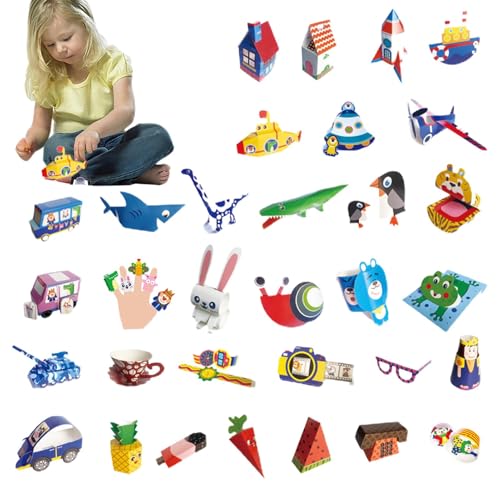 Rosixehird Papierfalt-Bastelsets,Faltpapier-Set - Buntes Faltpapier-Set - Vorschulpädagogisches Spielzeug, stundenlanger kreativer Spaß für Kinder, Autoreisen-Roadtrip-Spielaktivitäten von Rosixehird