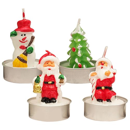 Sojakerzen Weihnachtsdüfte,Kerzen Weihnachtsdüfte | Schneemann Weihnachtsstiefel Tannenzapfen Weihnachts-Duftkerzen-Set 4-teilig | Tischdekoration, Winterkerzen-Set, Aromatherapie-Kerzen, von Rosixehird