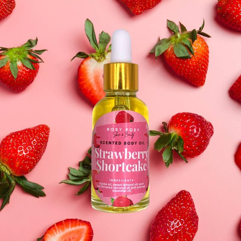 1 Unze. Strawberry Shortcake Duftendes Körperöl, Erdbeer-Körperöl, Süßes Weihnachtsgeschenke, Süßigkeitenduft von RosyPosySkinBeautyCo