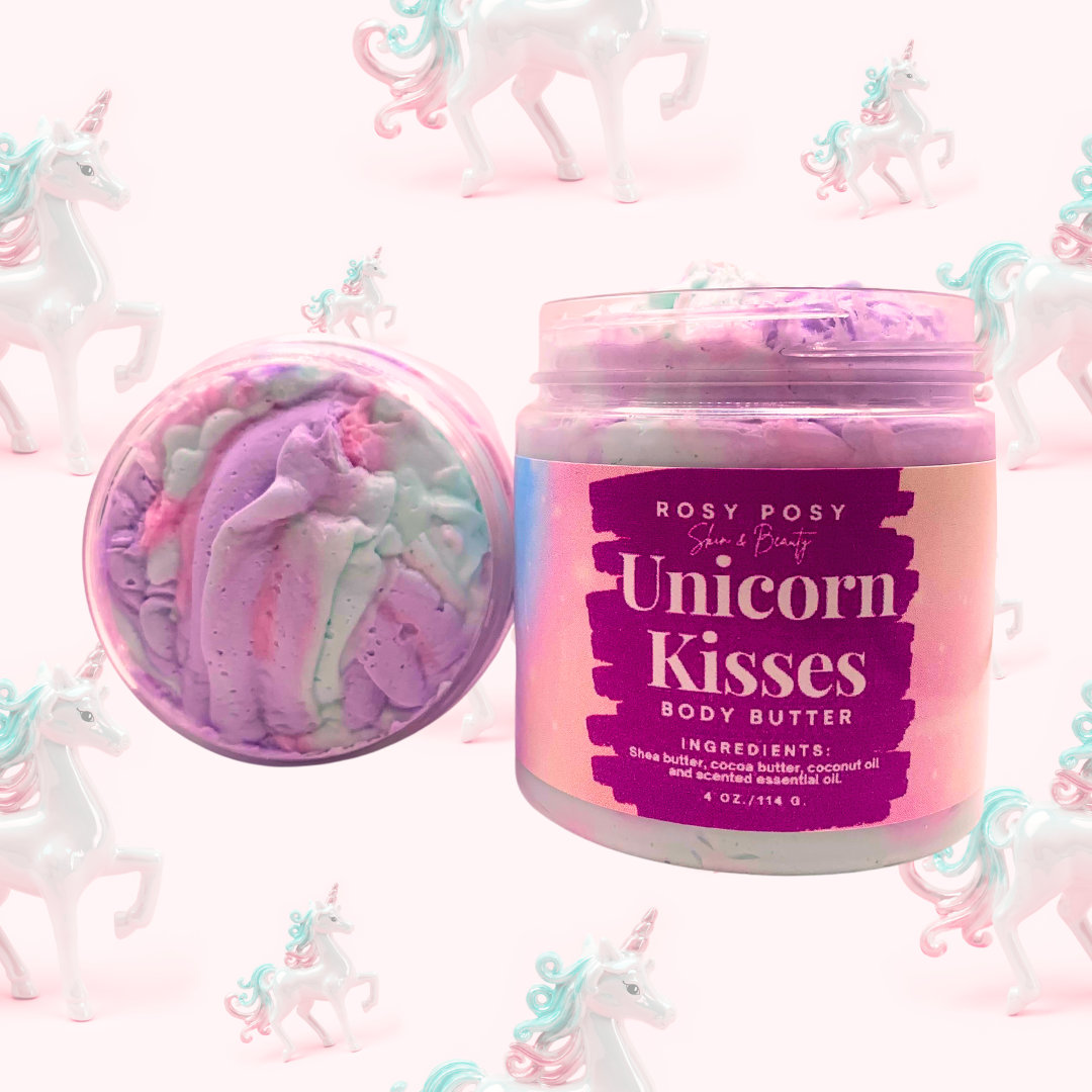 120 Ml Einhorn Küsst Körperbutter, Regenbogen Geburtstagsgeschenke, Kinder Partygeschenke von RosyPosySkinBeautyCo