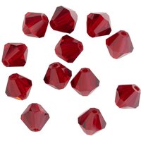 Glasschliffglitzerperlen, 6 mm - Siam von Rot