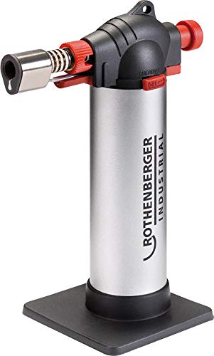 ROTHENBERGER Industrial - Crème Brûlée Gourmetbrennerset Bunsenbrenner Küchenbrenner Lötbrenner inkl. 1x Nachfüllgas 100 ml, 450° Arbeitstemperatur, großer Gastank 035126E von Rothenberger