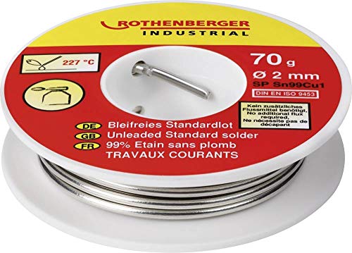 ROTHENBERGER Industrial Bleifreies Standardlot 70g | Zusammensetzung: Zinn 99%, Kupfer 1% | Elektrotechnik | 1000002354 von Rothenberger