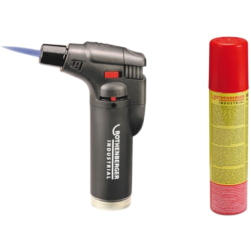 ROTHENBERGER Industrial Sturmfeuerzeug | Universalbrenner | Lötbrenner | wiederbefüllbar | Regulierbare und windsichere Flamme inkl. 1 x Nachfüllgas 100 ml ***Farbe Nicht wählbar*** von Rothenberger